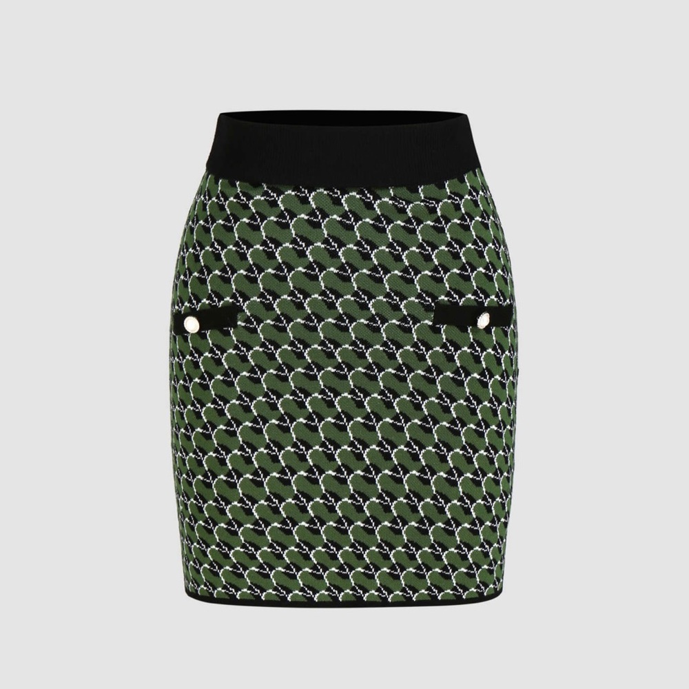 NWT Cider All Over Print Pearl Knitted Skirt